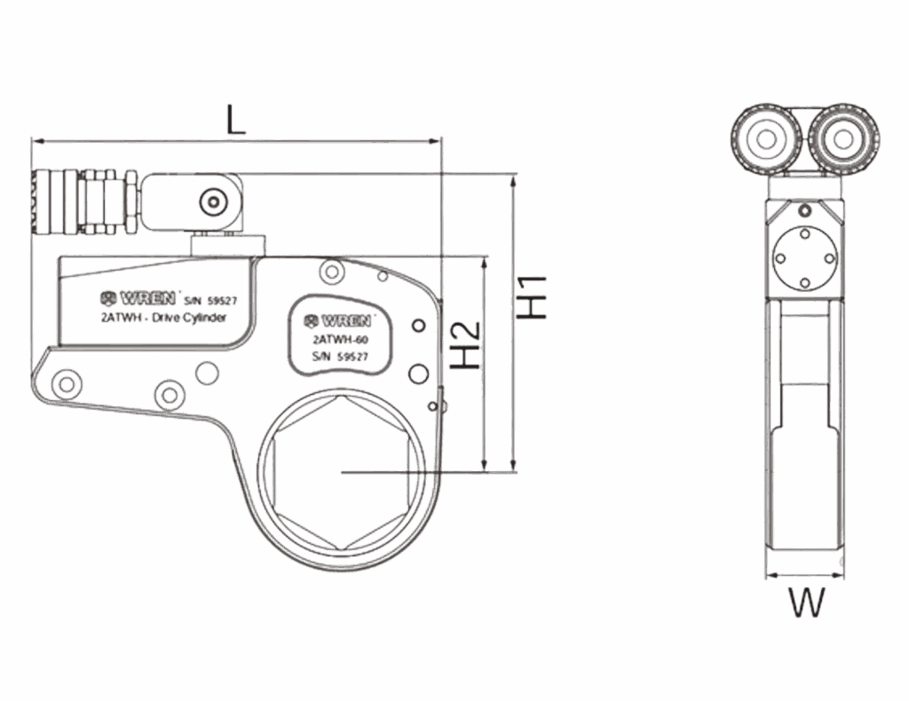 SL Series Low Profile Wrench line art